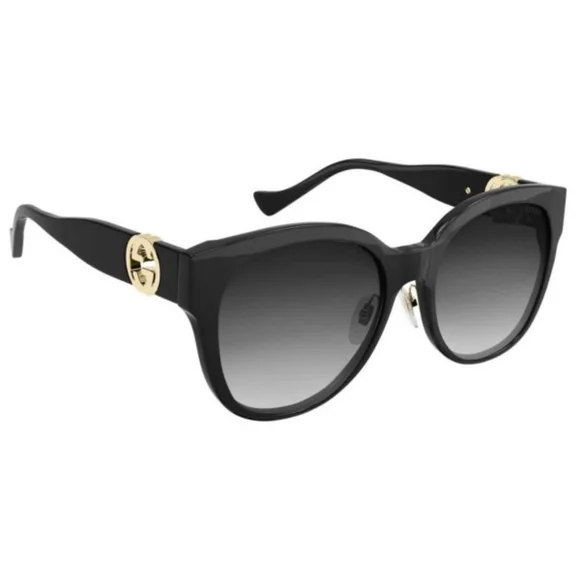 NEW GUCCI WOMEN'S ROUND SUNGLASSES GUCCI GG1028SK 006 GUCCI BLACK EYEWEAR - Picture 5 of 12